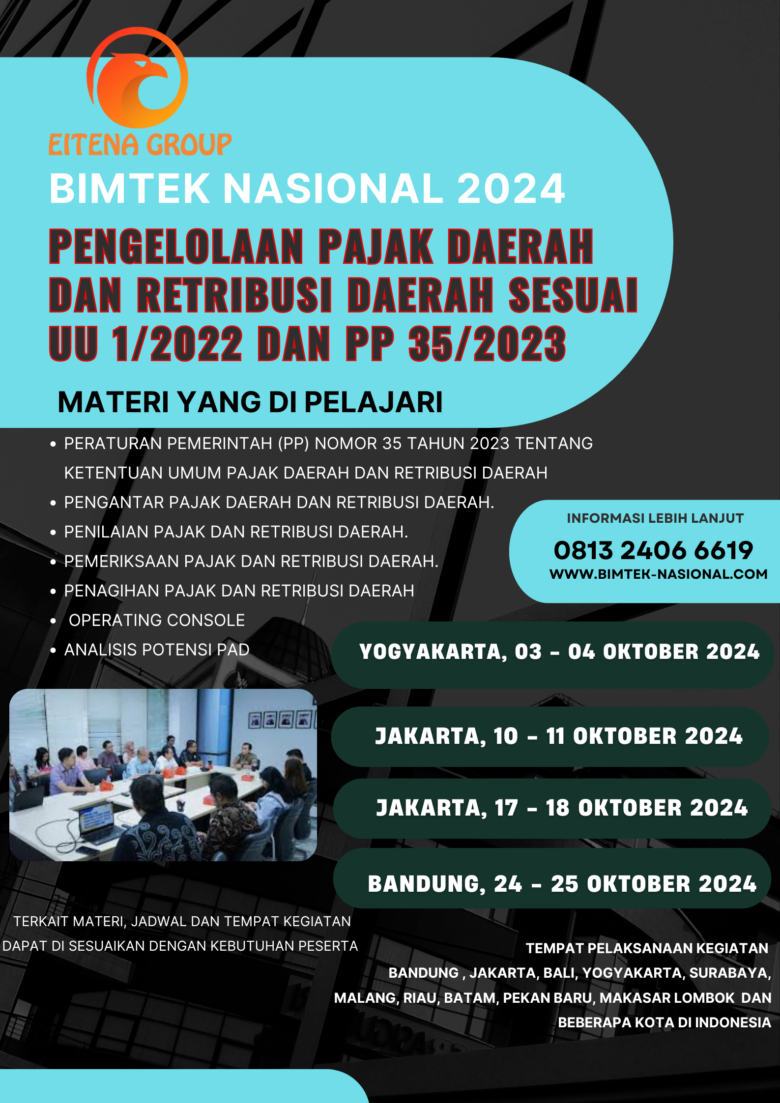 Bimtek Implementasi Ketentuan Pajak Daerah dan Retribusi Daerah Untuk Meningkatkan PAD (sesuai PP 35/2023) Tahun 2024-2025