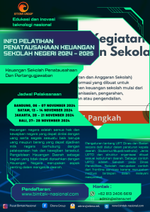 INFO PELATIHAN PENATAUSAHAAN KEUANGAN SEKOLAH NEGERI 2024 2025
