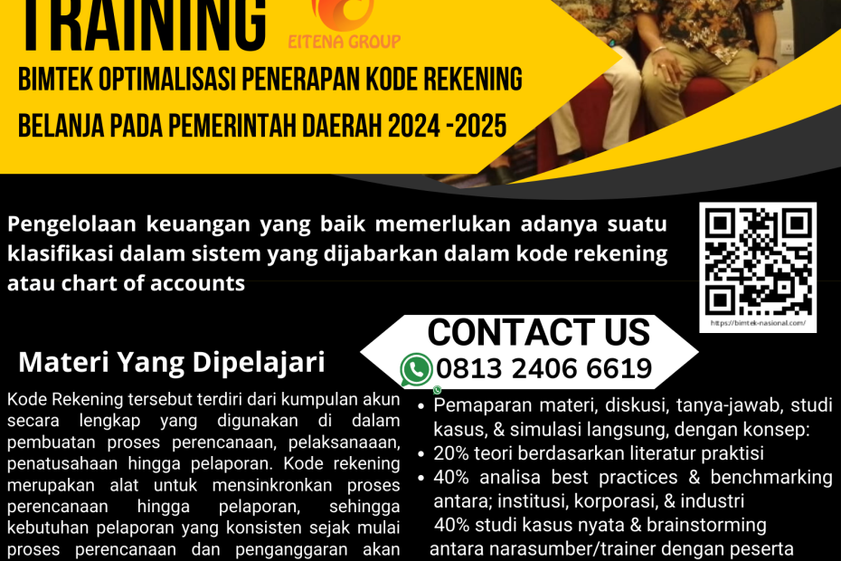 BIMTEK OPTIMALISASI PENERAPAN KODE REKENING BELANJA PADA PEMERINTAH DAERAH 2024 2025