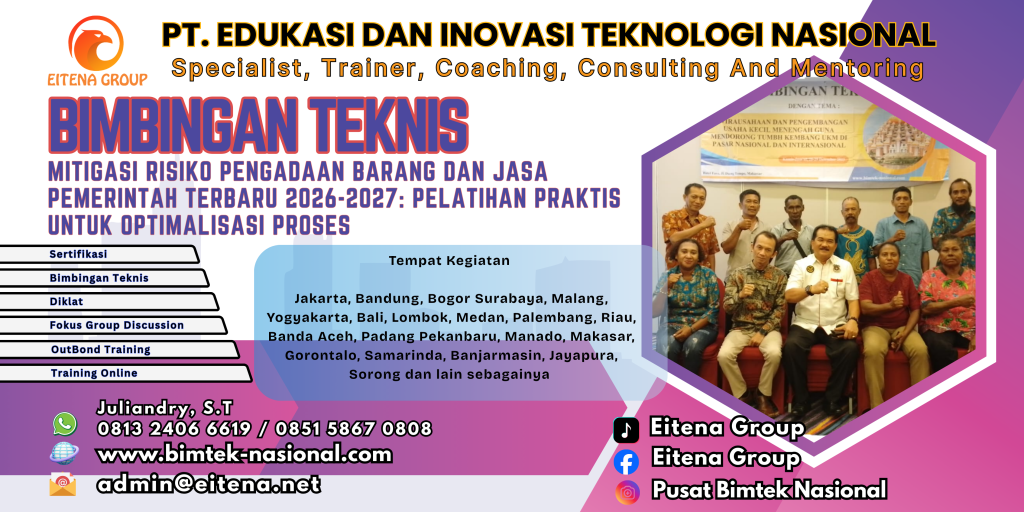 Bimtek Mitigasi Risiko Pengadaan Barang dan Jasa Pemerintah Terbaru 2026-2027: Pelatihan Praktis untuk Optimalisasi Proses