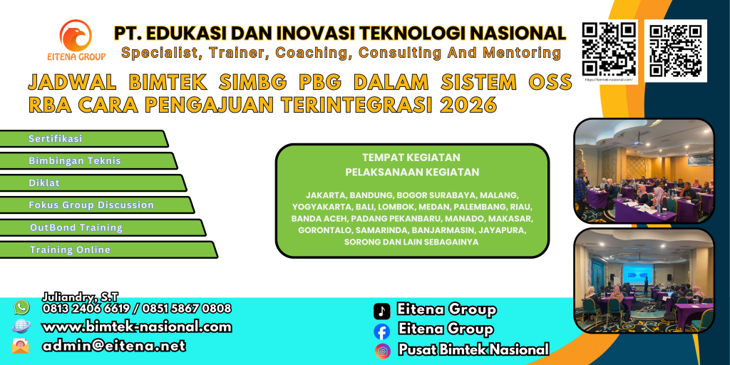 Jadwal Bimtek SIMBG PBG Dalam Sistem OSS RBA Cara Pengajuan Terintegrasi 2026