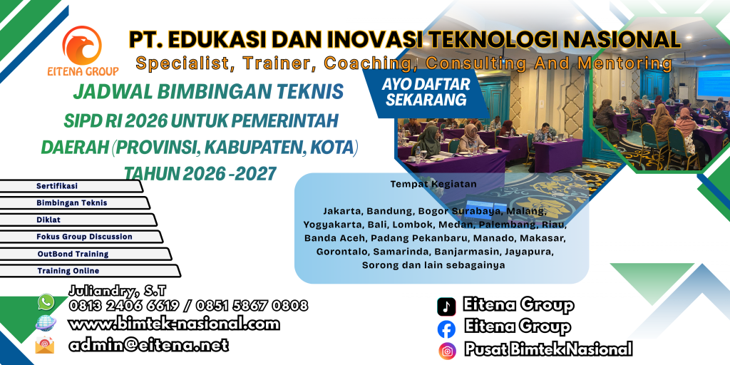 Jadwal Bimbingan Teknis SIPD RI 2026 untuk Pemerintah Daerah (Provinsi, Kabupaten, Kota) Tahun 2026 -2027