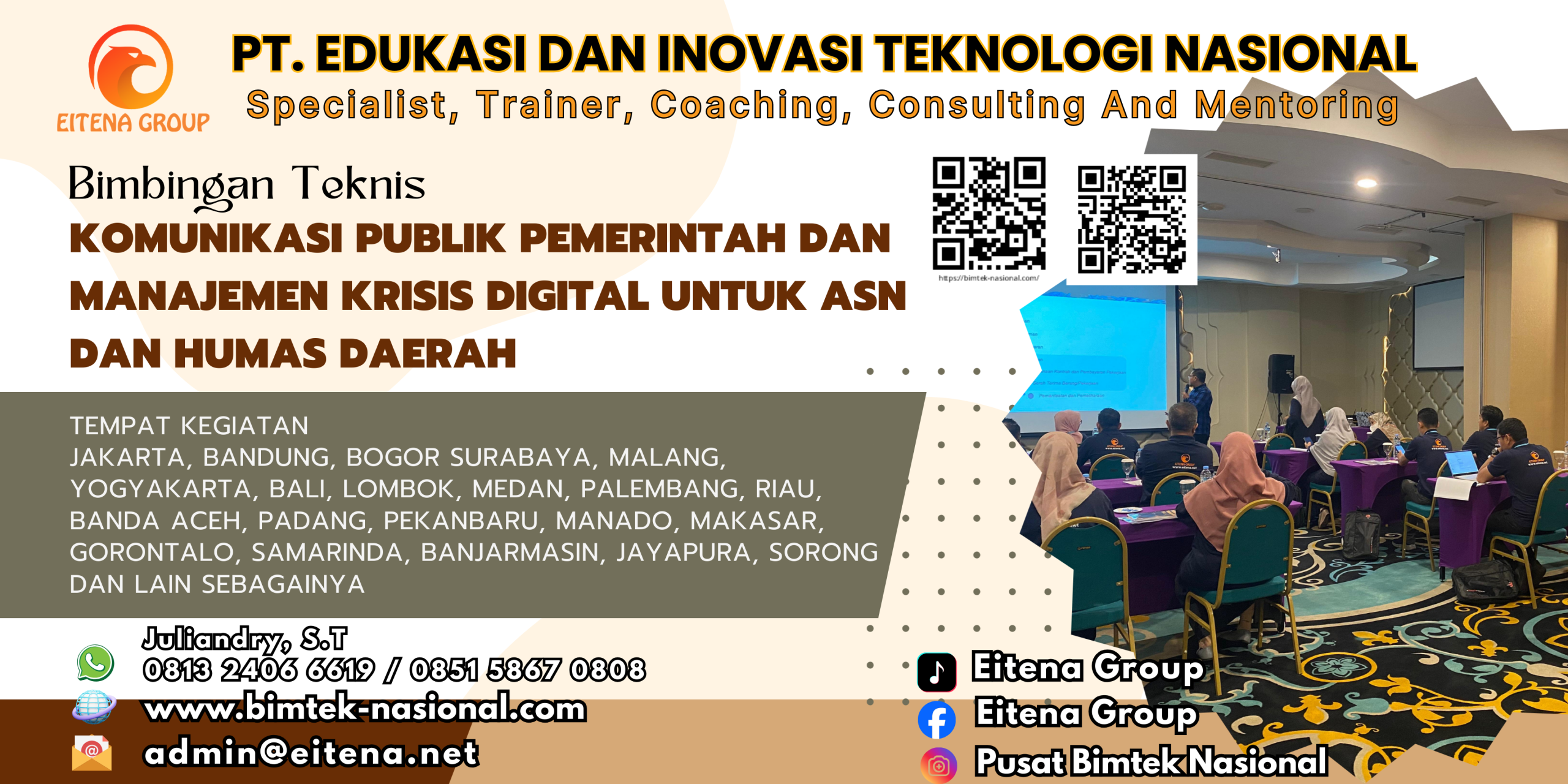 Bimtek Komunikasi Publik Pemerintah dan Manajemen Krisis Digital untuk ASN dan Humas Daerah 2026 – 2027