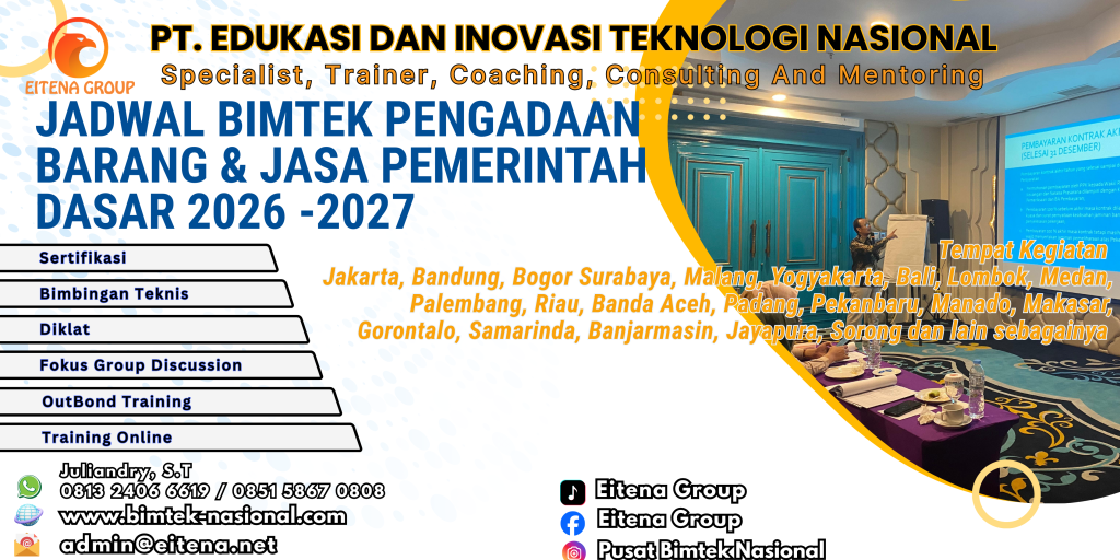 Jadwal Bimtek Pengadaan Barang & Jasa Pemerintah Dasar 2026 -2027