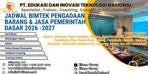 Jadwal Bimtek Pengadaan Barang & Jasa Pemerintah Dasar 2026 -2027