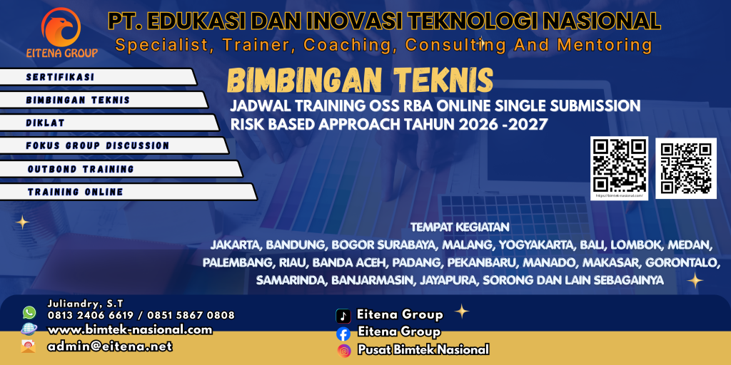 Jadwal Training OSS RBA Online Single Submission Risk Based Approach Tahun 2026 -2027