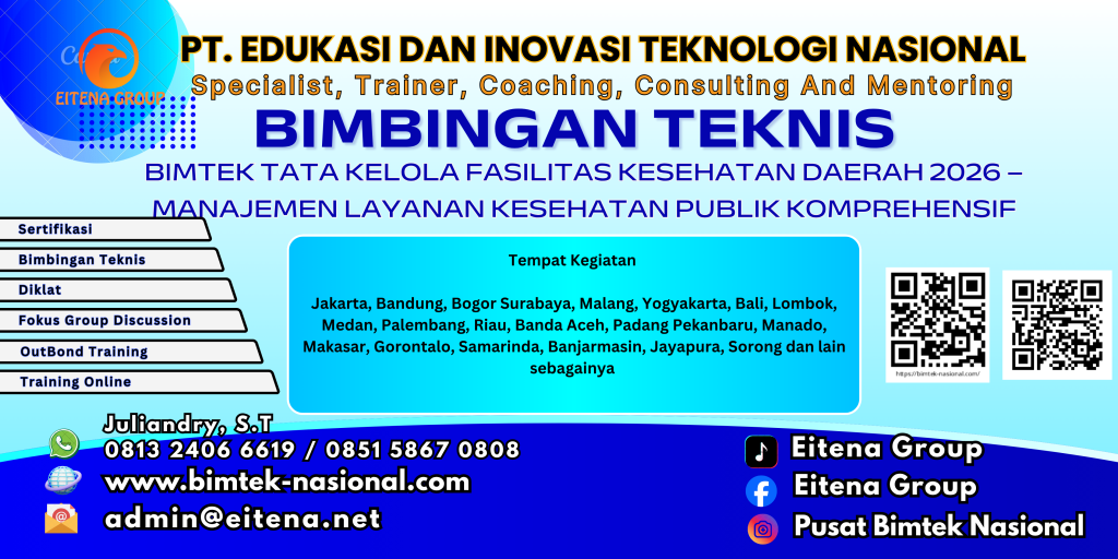 Bimtek Tata Kelola Fasilitas Kesehatan Daerah 2026 – Manajemen Layanan Kesehatan Publik Komprehensif