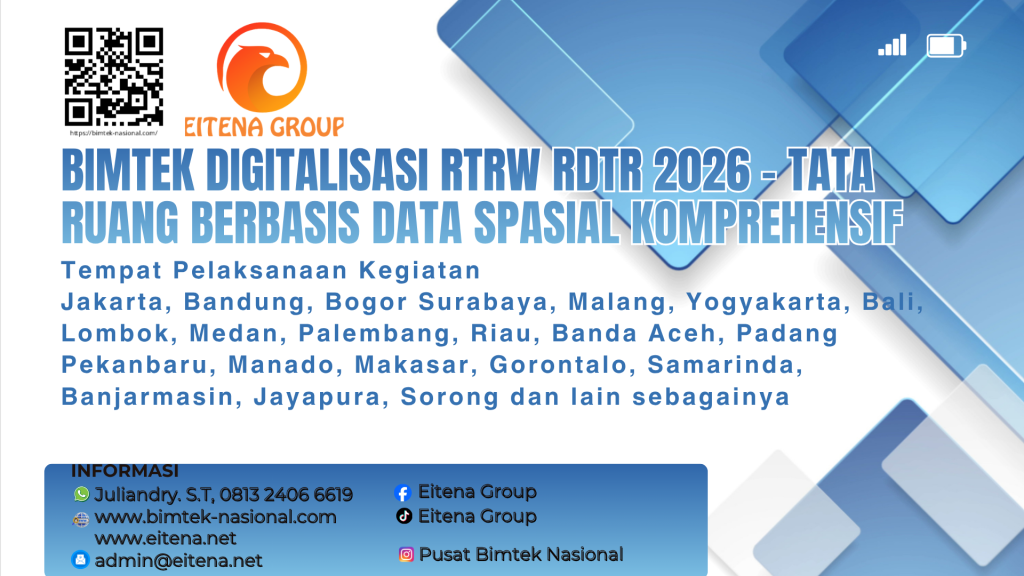 Bimtek Digitalisasi RTRW RDTR 2026 – Tata Ruang Berbasis Data Spasial Komprehensif