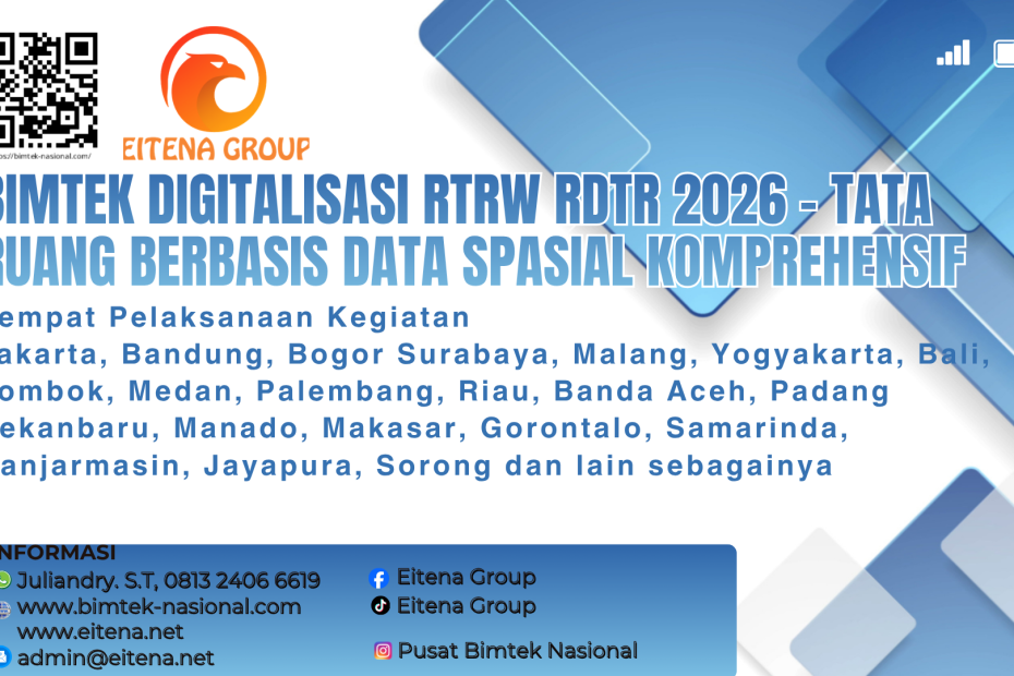 Bimtek Digitalisasi RTRW RDTR 2026 – Tata Ruang Berbasis Data Spasial Komprehensif