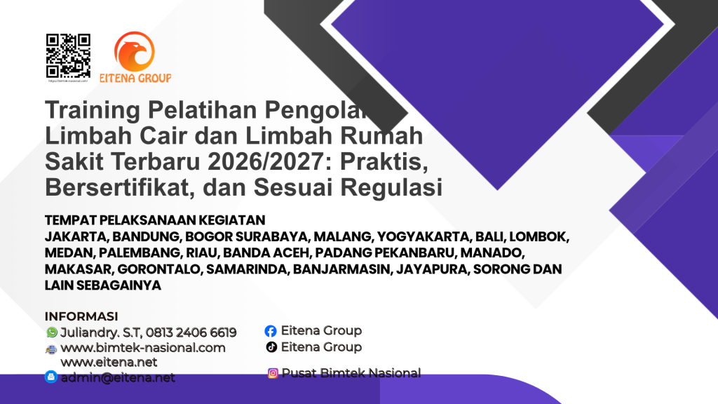 Training Pelatihan Pengolahan Limbah Cair dan Limbah Rumah Sakit Terbaru 2026/2027: Praktis, Bersertifikat, dan Sesuai Regulasi